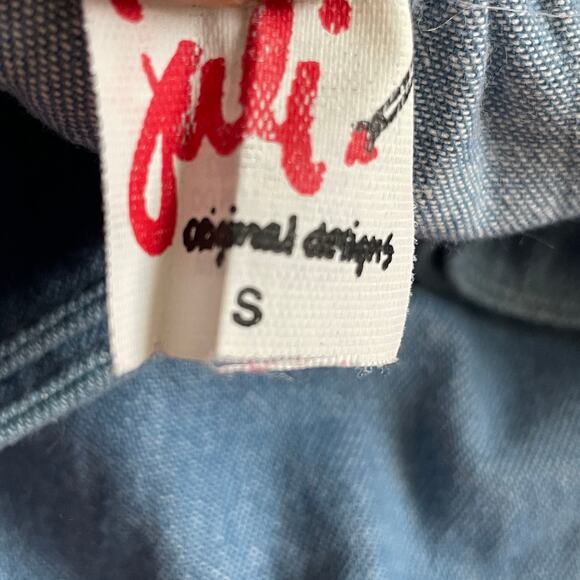 Vintage Rare Juli Original Designs Wrap Fringe Skirt Blue Red - Picture 2 of 7